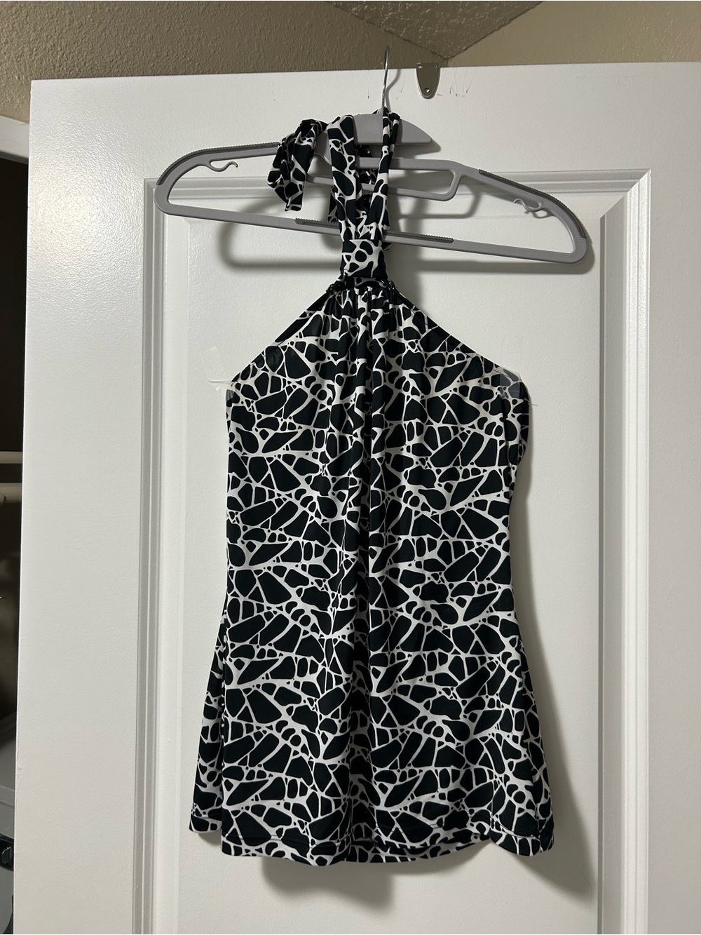 Black & White Halter Neck Dress